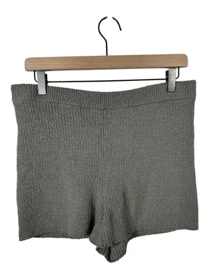 Free People FP Beach Gray Knit Lounge Shorts‎ Women’s Size Large Cozy Ribbed thumbnail 2