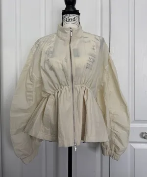 lululemon athletica Cream Peplum Zip Bomber Jacket thumbnail 1