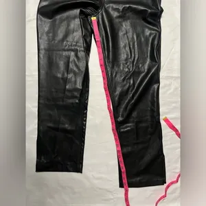 Abercrombie & Fitch Curve Love 90s Faux Leather High Rise Straight Pants 29 thumbnail 12