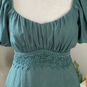 Trixxi Green Ruched Puff Sleeve Mini Dress thumbnail 3