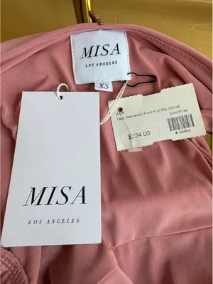 MISA Los Angeles Leza Sleeveless Front Knot Maxi Dress in Dusty Rose, Size XS thumbnail 6