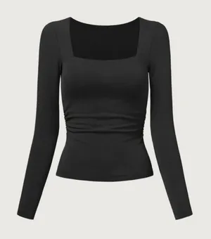 OGL Ecco Square neck Brami soft viscose acrylic top Black Size XS thumbnail 1