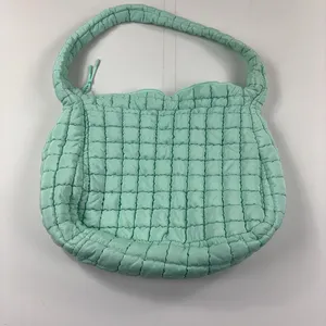 Iris & Rainbow Shoulder Bag Womens Large Green Quilted Puffer Zip Pockets thumbnail 9