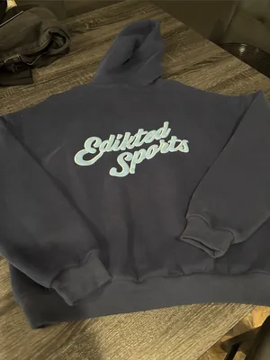 Edikted Logo Navy Pullover Hoodie - Women's Sweatshirt thumbnail 3