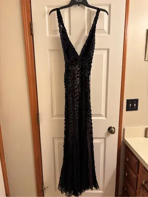Mandalay Silk Beaded Black Maxi Dress thumbnail 2