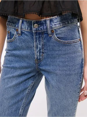 Abercrombie & Fitch Mid Rise Bootcut Frayed Hem Jean thumbnail 4