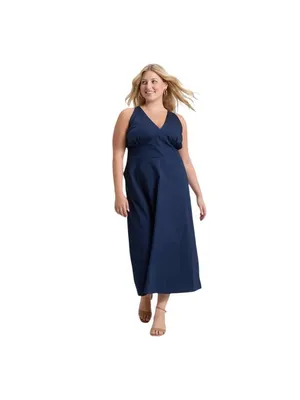 A New Day Sleeveless V-Neck Crisscross Open-Back Maxi Dress Navy Blue 2XL thumbnail 8