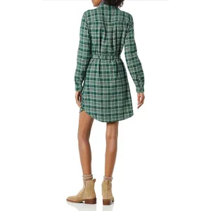 Goodthreads Brushed Flannel Relaxed-Fit Belted Shirt Dress M thumbnail 2
