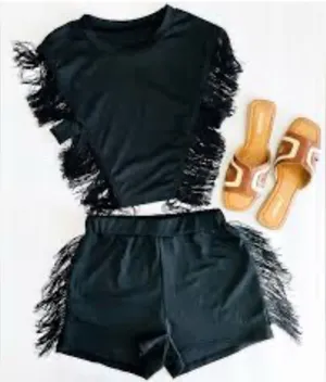 Black Fringe Women's‎ Shorts thumbnail 1