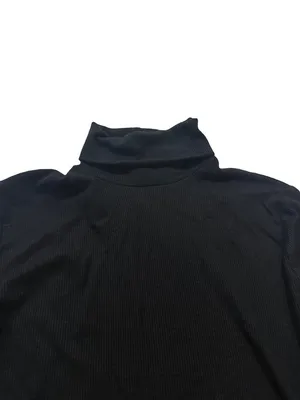 Full Tilt Black Ribbed Knit Long Sleeve Crop Top Shirt Turtleneck Medium Women's thumbnail 12