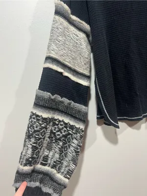 Free People Black Northern Lights Mock Neck Top Size Small thumbnail 3