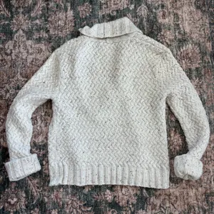 Apt 9 Cardigan Sweater M Cream Cable Knit Ribbon Tie Front Coquette Cozy Cottage thumbnail 3