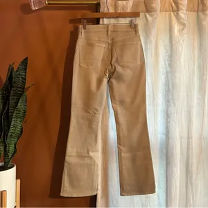 Madewell Kick Out‎ Crop Jeans Cali Flare Coated Pants Dune Tan Beige NWT Size 25 thumbnail 8