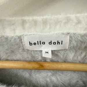 NWT Bella Dahl M‎ Gray Leopard Fuzzy Eyelash Knit Sweater Cozy Winter Softgirl thumbnail 6