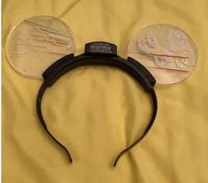 NWOT Disney Parks Star Wars Light-Up Hyperspace Spacecrafts Mickey Ear Headband thumbnail 1
