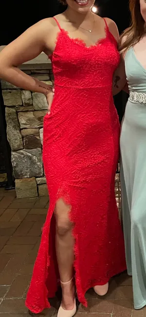 Red Lace Dress Size M thumbnail 1