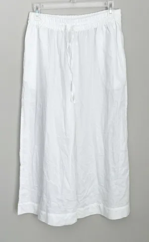 Athleta Size S White Cotton Dreams Culotte Wife Leg Cropped Crop Pants thumbnail 1