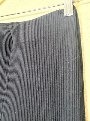H&M Ribbed Flare Bootleg Pull On Pants Trousers Size Small Black thumbnail 2