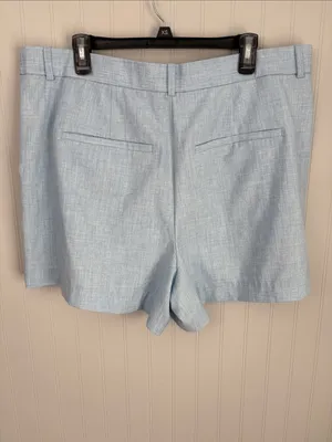 Abercrombie & Fitch Pleated Shorts Light Blue Women Size 18 thumbnail 2