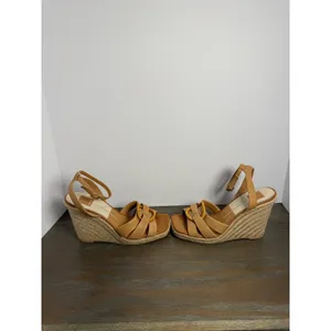 Dolce Vita Maze Espadrille Wedge Sandals Tan‎ Luggage Leather Size 9 Boho thumbnail 2
