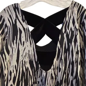 BCBGeneration Zebra Print Dress Black Velvet‎ Trim Size M thumbnail 9