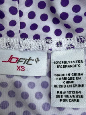 Jofit Golf Tennis Skort White Purple Polka Dot Pockets Built-In Shorts XS thumbnail 6