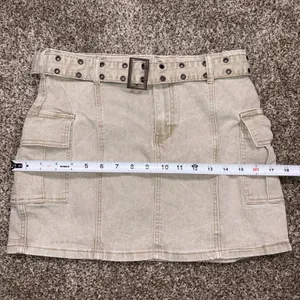 Sincerely Jules Tan Cargo Denim Skirt Women's Size 9/28 Utility Mini Skirt thumbnail 6
