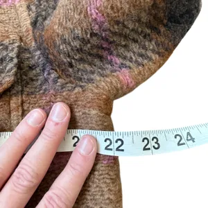 Aritzia Wilfred Autumn Shirt Jacket Wool Shacket Brown Pink Plaid thumbnail 10