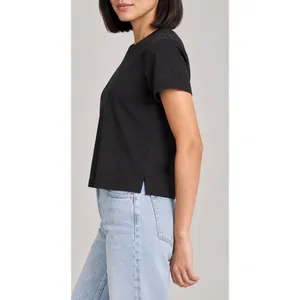 Lululemon Classic-Fit Cotton Blend T-Shirt Black Size 0 Waist Length thumbnail 6