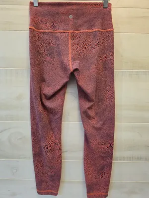 {8} Lululemon Wunder Under Train HR Crop Crackle Glaze Vintage Orange Larkspur thumbnail 4