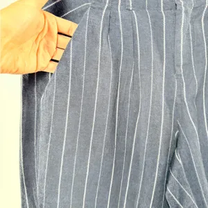 NWT Free People Linen Blend Striped Cloth Shorts in‎ Navy White Size 0 thumbnail 2