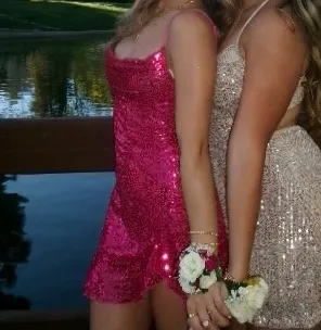 B Darlin Dress Homecoming Pink Sparkly thumbnail 4