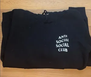 Anti Social Social Club Black Sweatshirt with White Logo thumbnail 1