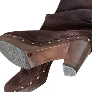 Banana republic brown suede leather platform boots women’s size 9.5 pull-on boot thumbnail 2
