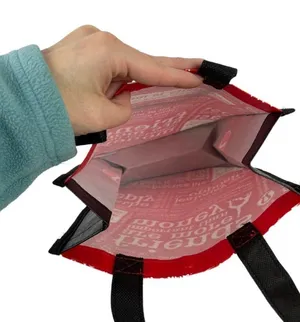 Lululemon Friends are More Important Than Money Shopping Tote Bag Red Black thumbnail 4