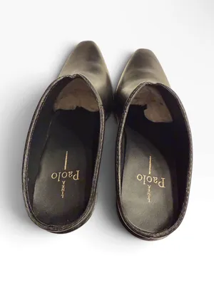Linea Paola black Leather Slip on Mules Size 7.5M thumbnail 6
