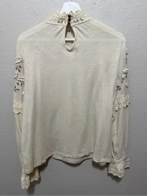 Anthropologie Gemma Embroidered Lace Blouse Medium Cottagecore thumbnail 6