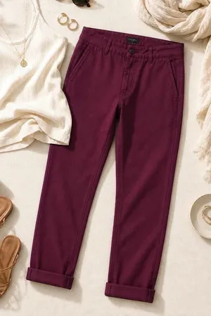 Kut from the Kloth Slim Pant Womens Sz 6‎ Burgundy Office Casual Coastal Trouser thumbnail 1