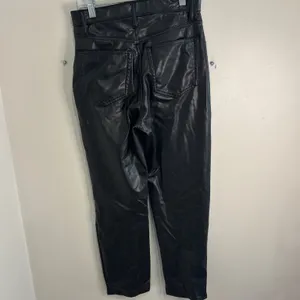 Abercrombie & Fitch Vegan Leather Ankle Straight Ultra High Rise Pants Black 26L thumbnail 4