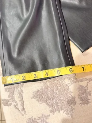 Zara brand women’s jeans Black Faux-Leather Slim Pants - Night Out Glam size 6 thumbnail 14