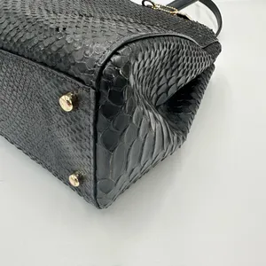 Coach Stanton Carryall handbag in stamped snakeskin leather Dark blue thumbnail 8