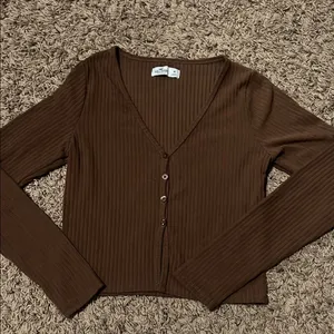 Hollister Brown Ribbed Crop Top thumbnail 1