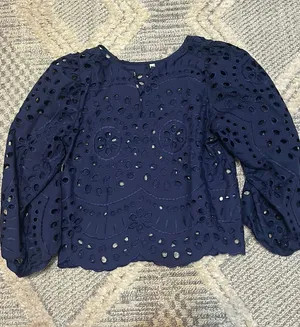 Navy long sleeve top thumbnail 1