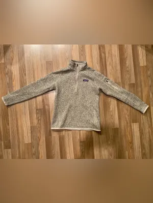 Patagonia Women’s 1/4-Zip Better Sweater Pullover - Heathered Tan/Cream/Oatmeal thumbnail 2