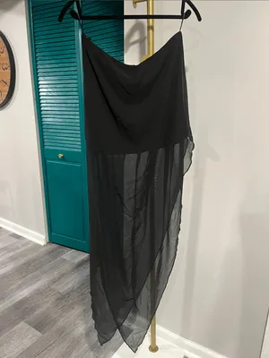 Zara Strapless Long Sheer Top Black - M thumbnail 9