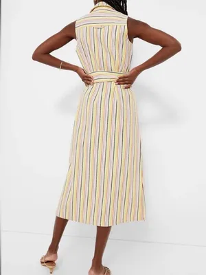 Tuckernuck Pomander Place Rainbow Stripe Sleeveless Riley Dress Medium Preppy thumbnail 2