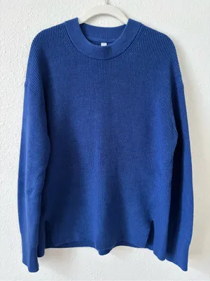 Lululemon Merino Wool Blend Ribbed Crewneck Sweater Heathered Psychic Size 6 thumbnail 1