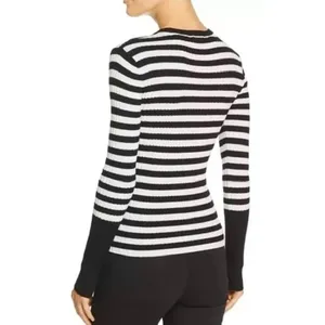 ATM Anthony Thomas Melillo Striped Ribbed Knit Merino Wool Sweater Large thumbnail 7