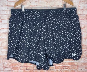 Plus Size Nike 10K Americana Running Shorts Black with Silver Star detailing thumbnail 1
