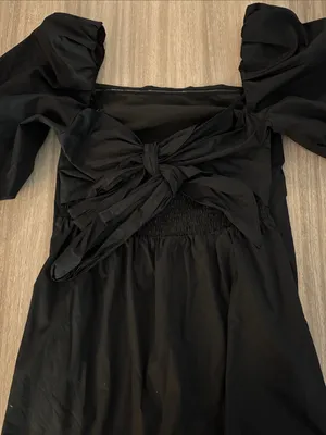 Free People Mare Mare Bella Puff Sleeve Mini Dress Women Size Small Black thumbnail 6